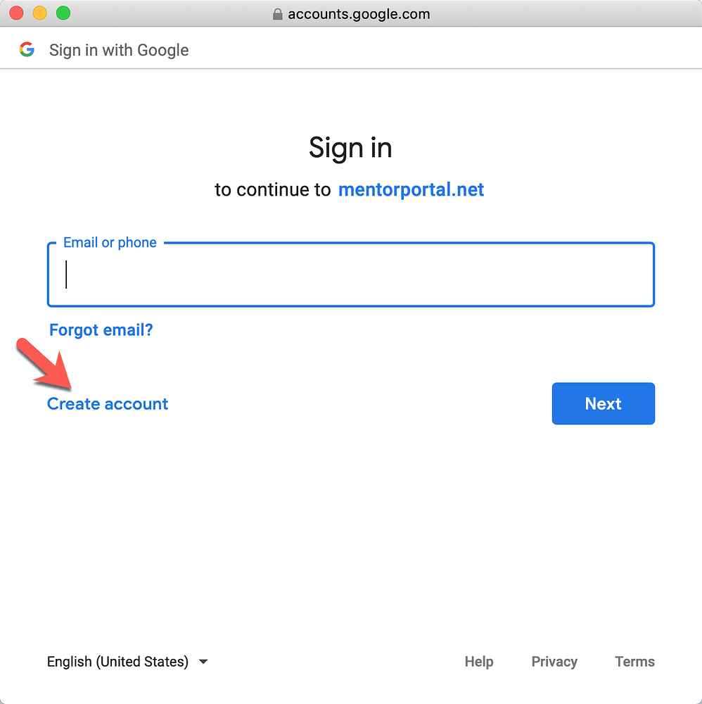 How to create a Google Account for logging into the Mentor Portal ...